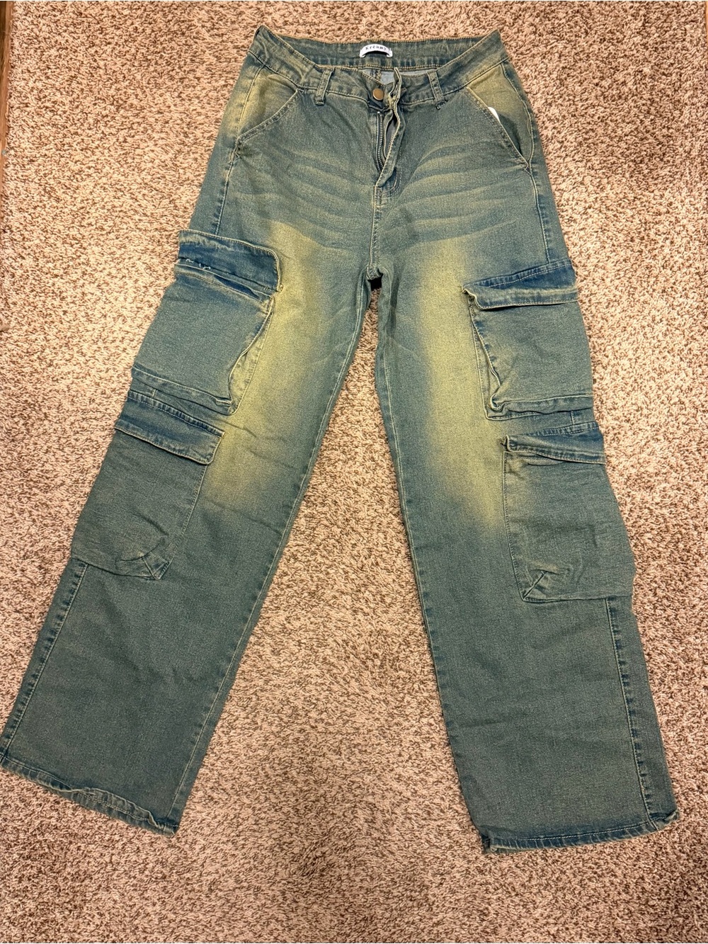 Charlotte Russe Olive Green Relaxed Cargo Jeans